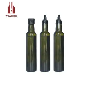 Set botol kaca Stopper minyak dapur dengan penuang