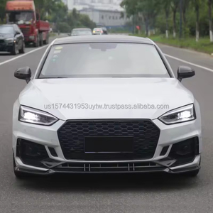 Housse de pare-chocs avant à lèvre noire brillante en stock américain pour 17-19 Audi A5/S5 B9 RS5 Style Grill Upgrade Condition Nouveau - Product Image 4