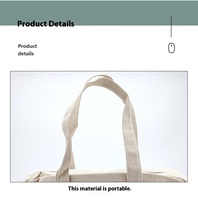Bolsa de Lona de Algodón Profesional de Fábrica con Dos Asas, Parte Superior Abierta, Portátil para Archivos y Uso Simple de Compras, Diseño con Patrón de Letras