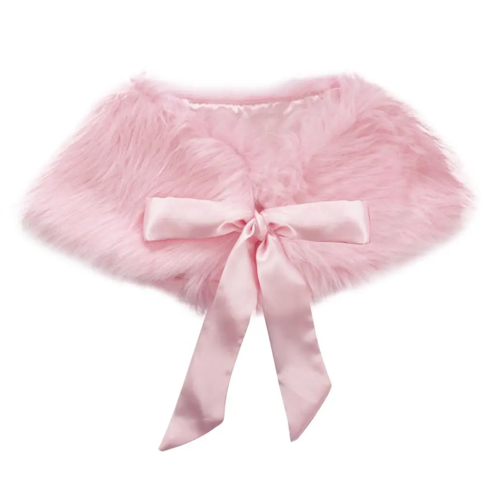Hete Verkoop Meisjes Mode Faux Fur Bolero Shrug Winterjas Mantel Bruiloft Prinses Sjaals Cape Voor Kinderen