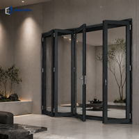 Puerta Plegable de Aluminio JINGCHEN de 5 Paneles, Aislamiento Térmico, Doble Acristalamiento Low-E, Insonorizada, Moderna, Exterior, Gran Apertura, para Villa