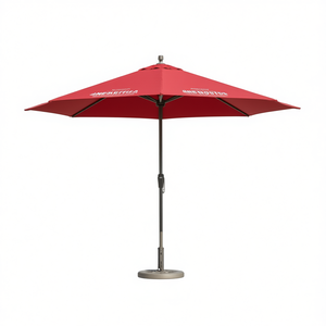 Sombrilla de Patio para Exteriores Aneirctua de 3 Metros, Poliéster, Elevación Manual con Manivela, Inclinación Manual, Poste de Acero Inoxidable, Base de Acero, Diseño Contemporáneo - Product Image 1