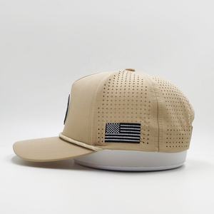 कस्टम छिद्रित कढ़ाई लोगो गोल्फ हैट समायोज्य स्नैप थोड़ा घुमावदार ब्रिम pvc पैच लोगो रस्सी बेसबॉल कैप - Product Image 4