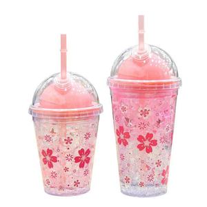 STARLII Tasses réutilisables personnalisées en acrylique à double paroi de 450 ml et 550 ml avec couvercles en dôme et pailles, écologiques, sans BPA, pour le camping - Product Image 1