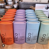 Conteneur de bâton de déodorant ovale vide de 75g Conteneurs cosmétiques biodégradables Emballage de tube en papier kraft Emballage de déodorant