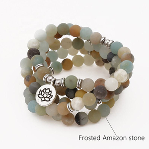 <span class=keywords><strong>Mala</strong></span> חרוזים 108 טבעי אבני חן 8mm צבעוני אנרגיה אבן צמיד תכשיטי חרוזים שרשרת בודהה לוטוס מחרוזת צמיד - Product Image 6