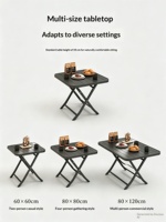 Ensemble table et chaises pliantes en métal pour l'extérieur - Portable pour pique-nique, camping, repas - Design moderne, rangement compact