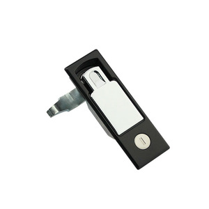 Cerradura de manija oscilante al Ras para gabinete de puerta Industrial de aleación de Zinc, trinquete ajustable, acabado pintado en negro para Industrial - Product Image 1