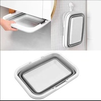 Panier à linge pliable portable 16L avec poignée en PP durable pour l'extérieur, la salle de bain et la cuisine.