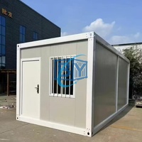 Maison conteneur pliable en acier prête à l'emploi de 20 pieds avec design moderne du milieu du siècle et construction en panneaux sandwich