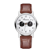 Jam Tangan Pria Gaya Retro Kulit PU untuk Pria Grosir Pabrik Jam Quartz Murah Sederhana Hadiah Promosi