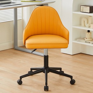 WDY Low <strong>Back</strong> PU Leather Swivel Computer Desk Task and Office <strong>Chair</strong> Mid <strong>Back</strong> <strong>Vanity</strong> <strong>Chair</strong> for Makeup Room - Product Image 2
