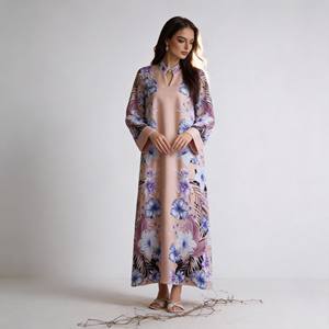 High Quality Luxury Printed Polyester Elegant <b>Party</b> Abaya for Muslim Women Custom <b>Dress</b> Wholesale Supplier OEM - Product Image 3