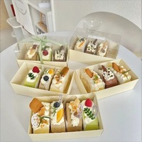 Boîte transparente coréenne pour gâteau roulé, emballage à emporter en forme de longue bande pour gâteau roulé, rouleau de serviette, pain au porc, pâtisserie, dessert