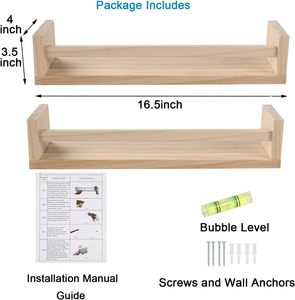 공장 직판 천연 나무 부동 선반 나무 사각형 벽 큐브 선반 나무 선반 가정용 선반 <span class=keywords><strong>3</strong></span> 조각 - Product Image 5