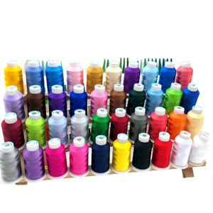 100% 폴리에스터 120d/2 4000Y 고온 저항 염색 자수 재봉실 니팅 자수 기계용 - Product Image 1