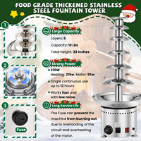 Nouvelle machine à fondue au chocolat électrique à 6 niveaux pour les fêtes - Fonde le fromage, le queso, les bonbons, la liqueur et plus encore