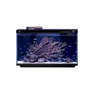 Glass Aquarium Fish Tank Intelligent Desktop Ecological Fish Tank with WIFI Control Feeding Box Light Filter