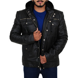 Nueva venta al por mayor en blanco para hombre de cuero de la motocicleta chaqueta de cuero - Product Image 3