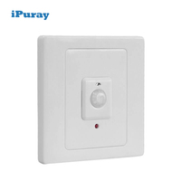 Détecteur de mouvement PIR avec interrupteur tactile et potentiomètre à temporisation, capteur d'occupation portée 5m pour éclairage LED et ventilateur d'extraction