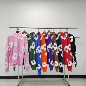 Denim 2023 novo comércio exterior inverno moda solta hoodies casuais dos homens e das mulheres roupas moletom vestuário espesso