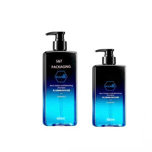 Bottiglia di <span class=keywords><strong>shampoo</strong></span> logo personalizzato gradiente colorato 300ml 400ml PET rettangolo uomini bottiglia di <span class=keywords><strong>shampoo</strong></span> con pompa - Product Image 1