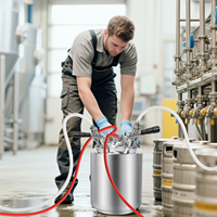 Fût de nettoyage en acier inoxydable 304 de 2,5 gallons/10 L, 1/2/3/4 têtes, raccords de lance à bière A/G/S/D pour kit de nettoyage du système de ligne de bière