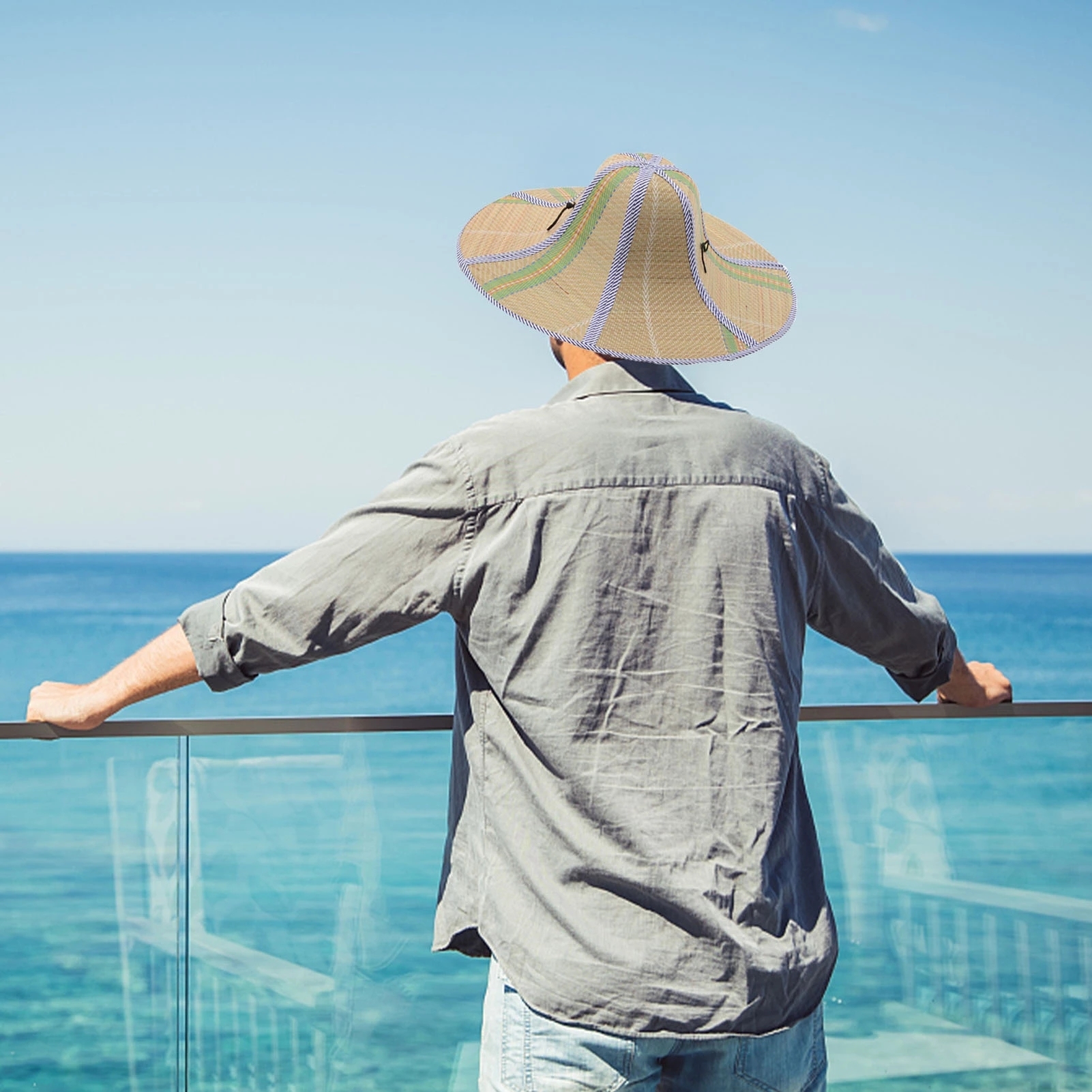 Fashion Chapeau De Paille En Denim Pour Homme, Chapeau De Soleil, Chapeau De Seau Anti-UV, Chapeau - Kak - Prix pas cher | SN