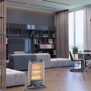 Calentador Halógeno de 400W, 800W, 1200W con Oscilación Automática, Calentador Eléctrico Gris - Product Image 5