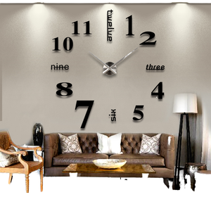 Grande <span class=keywords><strong>Horloge</strong></span> <span class=keywords><strong>Murale</strong></span> 3D Moderne de 60 <span class=keywords><strong>à</strong></span> 120cm, Art Déco, avec <span class=keywords><strong>Chiffres</strong></span> en Miroir, Autocollants en Quartz pour Décorations de Salon et de Bureau, Cadeaux - Product Image 1