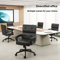 Chaise de bureau en cuir en gros, design moderne, confortable pour une longue séance, chaise de bureau pour personnel, étude, écriture, salle de conférence