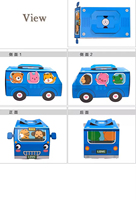Boîte cadeau en papier personnalisée en forme de bus de dessin animé pour bonbons, en-cas, biscuits, cupcakes, emballage pour fête d'enfants