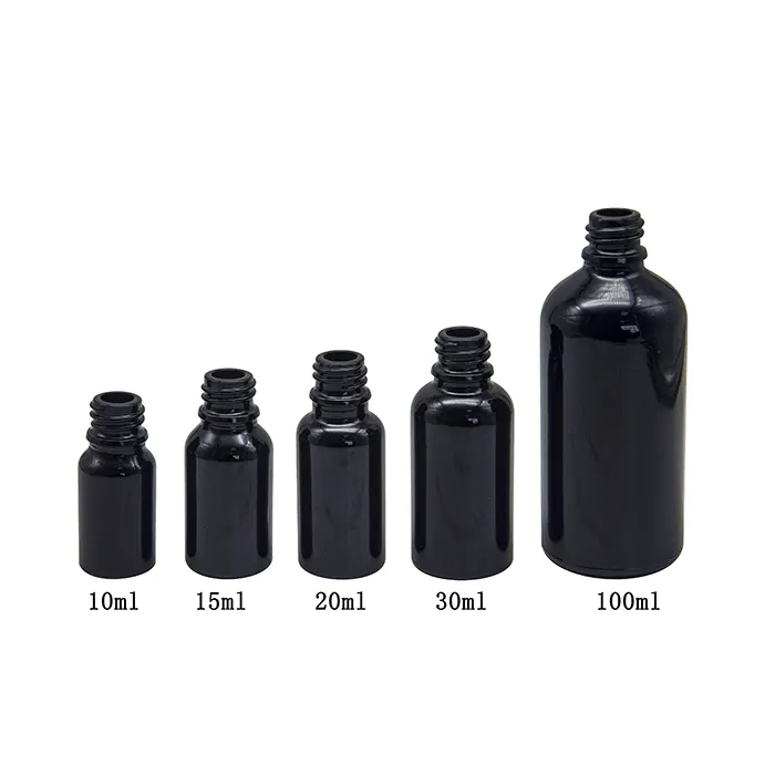 Wholesale Price 10mL Cosmetic Black Essential Oil Glass Bottle with Dropper