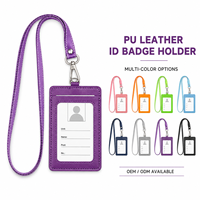 Porte-badge en cuir PU personnalisé avec logo d'entreprise, étui pour carte d'identité avec cordon de cou, idéal pour l'école, le bureau et les expositions