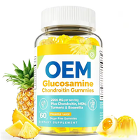 Gummies de Glucosamine et Chondroïtine Sans Sucre Saveur Ananas 2000mg 60 Comprimés Complément Alimentaire