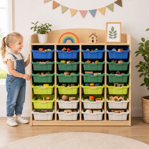 <span class=keywords><strong>Meuble</strong></span> de <span class=keywords><strong>rangement</strong></span> Montessori pour jouets d'enfants en bois, mobilier préscolaire, organisateur de classe pour garderie et maternelle, étagère de chambre d'enfant - Product Image 1