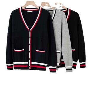 Chemise en tricot à manches longues et col en v unisexe, tricot décontracté, coupe Slim, Jersey, uniforme, tricot épais, <span class=keywords><strong>pull</strong></span> - Product Image 2