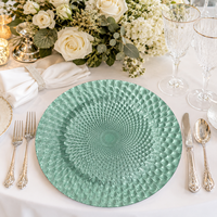 Assiettes de présentation jetables en PP de 13 pouces, personnalisables, non toxiques, écologiques, design solide, luxe, durables, 50 pièces pour hôtels