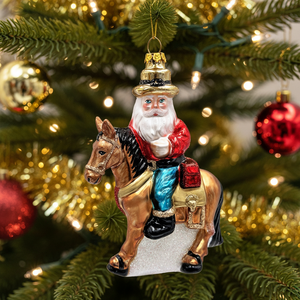 Nouveaux produits : Ornements <span class=keywords><strong>de</strong></span> Noël en verre soufflé sur <span class=keywords><strong>le</strong></span> thème du Père Noël, Décoration <span class=keywords><strong>de</strong></span> style ferme équine vintage pour les fêtes, Écologique - Product Image 1