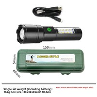 Nouvelle Lampe Torche LED Transfrontalière Haute Luminosité 100k Lumens en Alliage d'Aluminium, Rechargeable, Portable, Longue Durée, Optique, pour le Camping