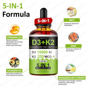 Offres Spéciales <span class=keywords><strong>1000</strong></span> UI vitamine D3 K2 gouttes magnésium zinc MCT huile complément alimentaire liquide pour le soutien immunitaire femmes enceintes sûres - Product Image 3