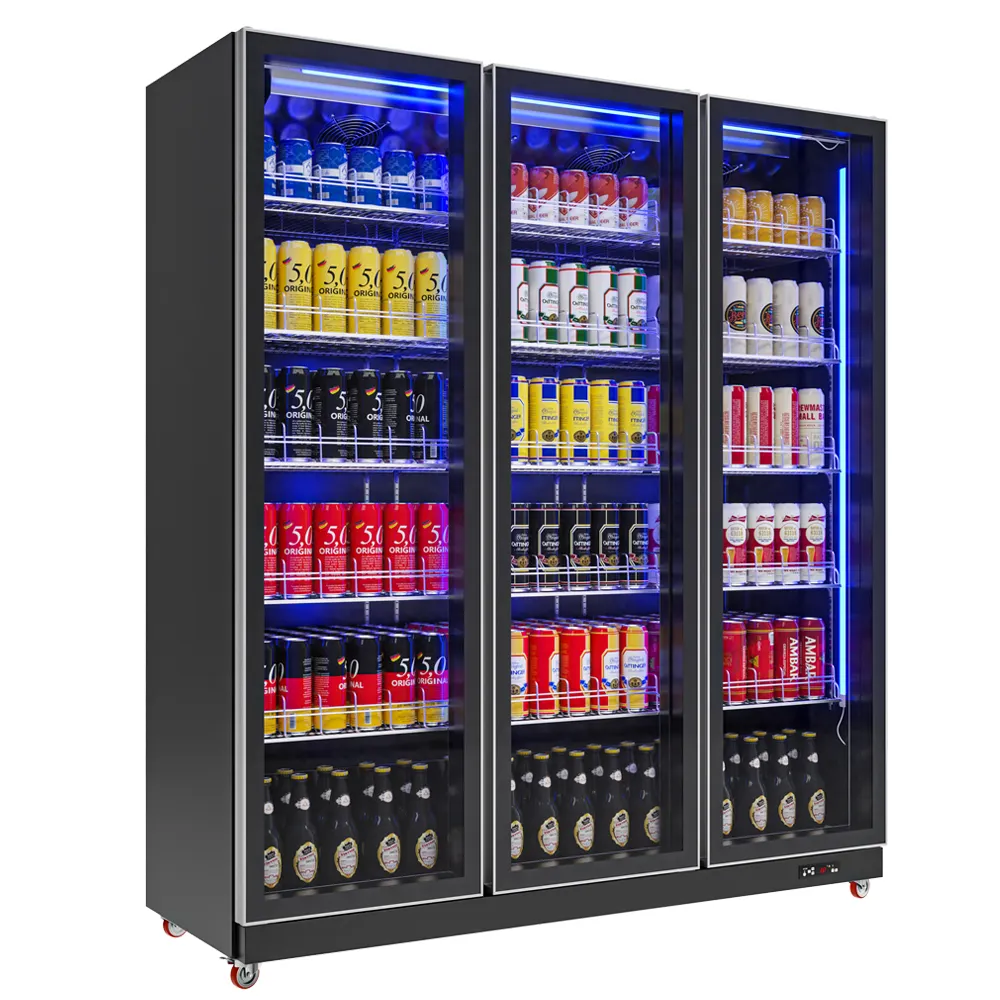 Corpo nero R290 refrigerante gas colourbond verticale bar display frigo