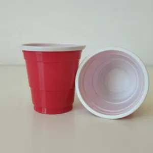 塑料PP杯-2盎司红色塑料铅球杯迷你派对果冻射击，贾格炸弹