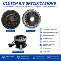 Kit de Embrague Automático SUC de 430 mm y 10 Dientes, Anti-fatiga para Conducción de Larga Distancia, OEM 3400710020 para Camiones Pesados Europeos MAN