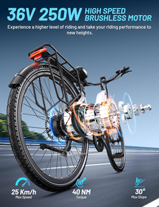 จักรยานไฟฟ้า EU ONESPORT OT05 Pro รุ่น City Bike จัดส่งฟรี Shimano สำหรับผู้ใหญ่ 250w จักรยานไฟฟ้า 36V จักรยานไฮบริดไฟฟ้า Vlo Lectrique - Product Image 3