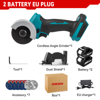 Nouveau Type de Meuleuse d'Angle Électrique Sans Balai Sans Fil 390W 76mm Adaptable Batterie Makita 18V Polisseuse Portable Dérustrage Métal