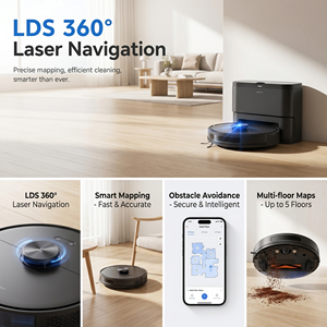 Robot Vacuum Cleaner PX7D LDS Laser Navigation 18000Pa Auto Empty Dock Sweep&<b>Mop</b> Smart App Control - Product Image 5