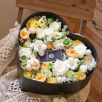 Boîte à fleurs en carton biodégradable en forme de cœur, roses éternelles de luxe, boîte cadeau en chocolat en forme de cœur