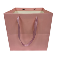 Sac en papier laminé de luxe personnalisé, sac cadeau de Noël personnalisable, logo personnalisé, merci, sac de shopping rose, bougie aseptique