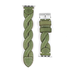 Correa para reloj Correa 44mm 40mm 42mm <span class=keywords><strong>38mm</strong></span> correa de reloj de cuero de vaca Retro pulsera trenzada reloj serie 7 6 5 4 3 <span class=keywords><strong>SE</strong></span> 45mm 41mm - Product Image 4